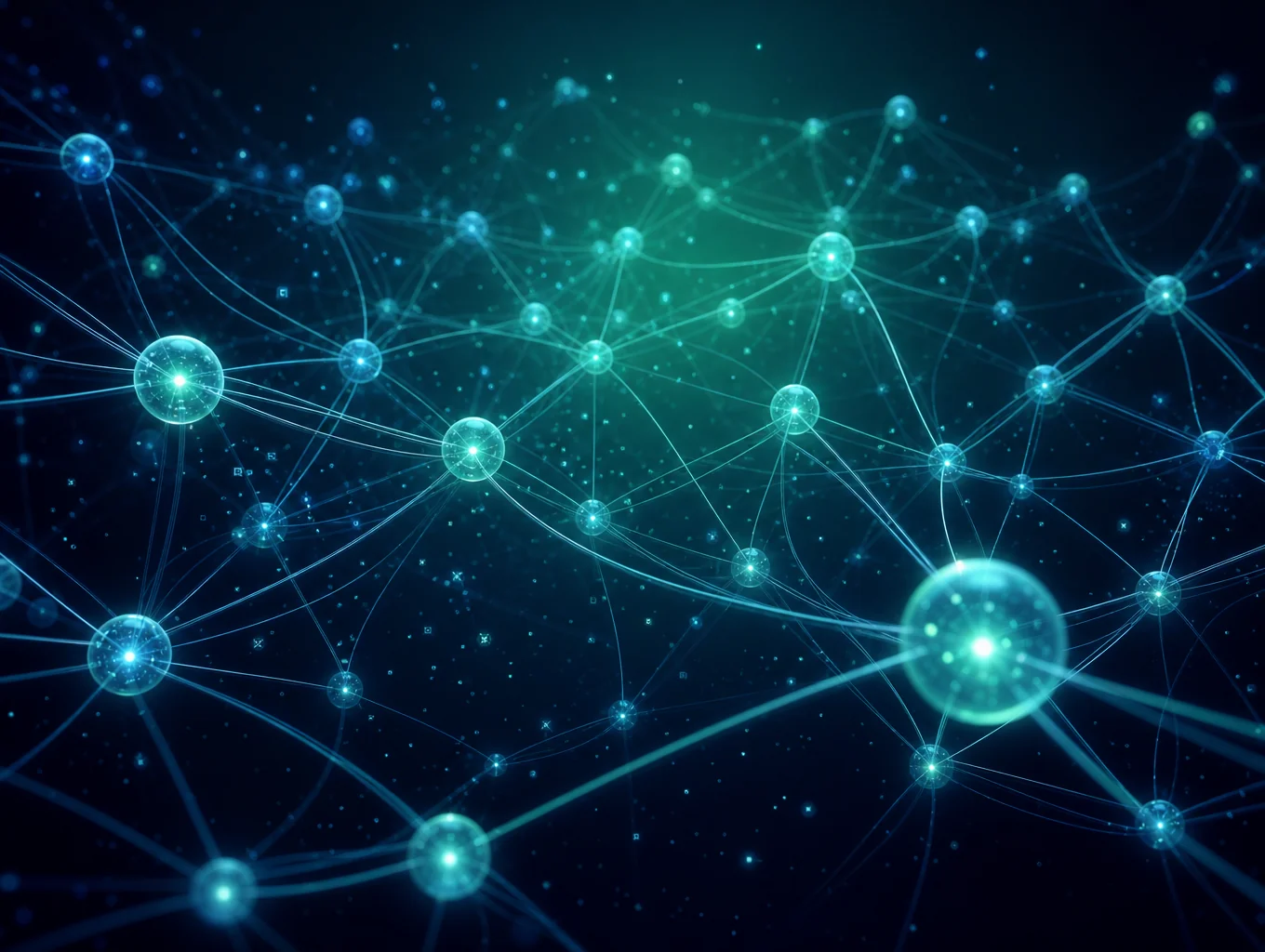 Interconnected digital nodes representing seamless technology integration